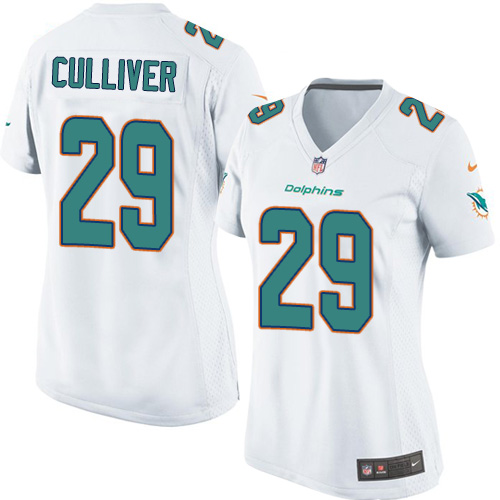 Women's Game Chris Culliver Nike Jersey White Road - #29 NFL Miami Dolphins